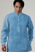 Men's Barong Sky Blue Ramie Linen blend 100738 Sky Blue Men's Barong Sky Blue Ramie Linen blend 100738 Sky Blue